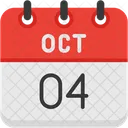 October Calendar Days Time And Date Icon