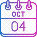 October Calendar Days Time And Date Icon