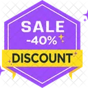 40% Discount Badge  Symbol