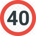 40 Limite De Velocidad Limite De Velocidad Carretera Icono