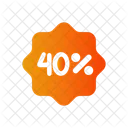 40 Percent Discount Sale Icon