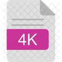 4 K Arquivo Formato Ícone