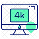4 K Technology Display Icon