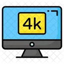 4 K Technology Display Icon