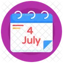 4th July Calendar Reminder Daybook Icon