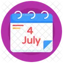 4th July Calendar Reminder Daybook Icon