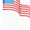 4th July US Independence Flag Fluttering  Icon
