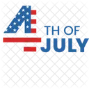 4th July US Independence Text  Icon