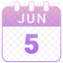 Junio Fecha Calendario Icono