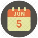 Junio Fecha Calendario Icono