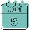 Junio Fecha Calendario Icono