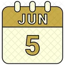 Junio Fecha Calendario Icono