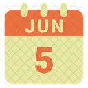 Junio Fecha Calendario Icono