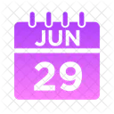 Junio Semana Hora Icono