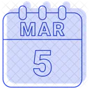 Marzo Fecha Calendario Icono