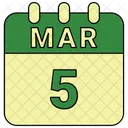 Marzo Fecha Calendario Icono