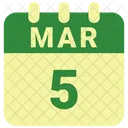 Marzo Fecha Calendario Icono