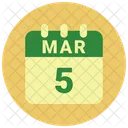 Marzo Fecha Calendario Icono