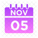 Noviembre Semana Hora Icono