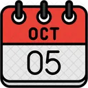 Octubre Dias Del Calendario Hora Y Fecha Icono