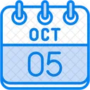 Octubre Dias Del Calendario Hora Y Fecha Icono