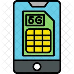 Sim teléfono inteligente 5G  Icono