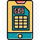 5 G Smartphone Sim  Icon