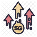 5 G Upload Geschwindigkeit Geschwindigkeitsverbindung 5 G Symbol