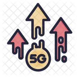 5 G Upload-Geschwindigkeit  Symbol