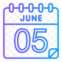 5 Juni Juni Kalendertag Symbol