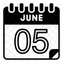 5 Juni Juni Kalendertag Symbol