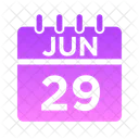 Junio Semana Hora Icono