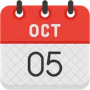 October Calendar Days Time And Date Icon