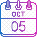 October Calendar Days Time And Date Icon