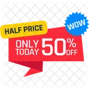 Fifty Percent Discount Fifty Percent Off Limited Offer Icon