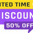 50% Discount Badge  Icon