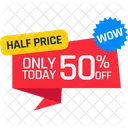 Fifty Percent Discount Fifty Percent Off Limited Offer 아이콘
