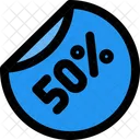 50% 라벨  아이콘