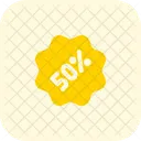 50 퍼센트 스티커 할인 스티커 퍼센트 라벨 아이콘