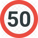 Limite De Velocidad 50 Limite De Velocidad Carretera Icono