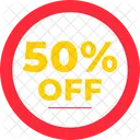 Fifty Percent Off 50 Percent Off Fifty Percent Discount 아이콘