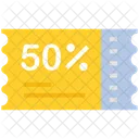 50 Percent Discount Half Icon
