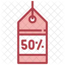 50 Percent Percent Price Tag Icon