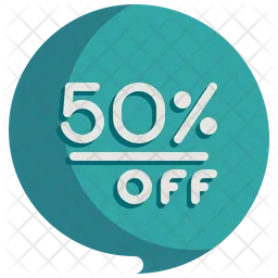 50 Percent Discount  Icon