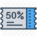 50 Percent Discount Half Icon