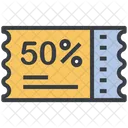 50 Percent Discount Half 아이콘