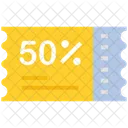 50 Percent Discount Half 아이콘