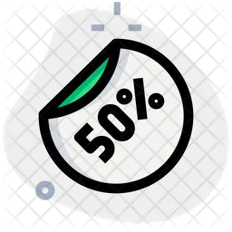 50 Percent Label  Icon