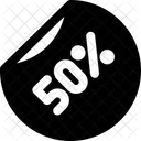 50 Percent Label Percent Label Discount Sticker Icon