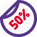 50 Percent Label  Icon